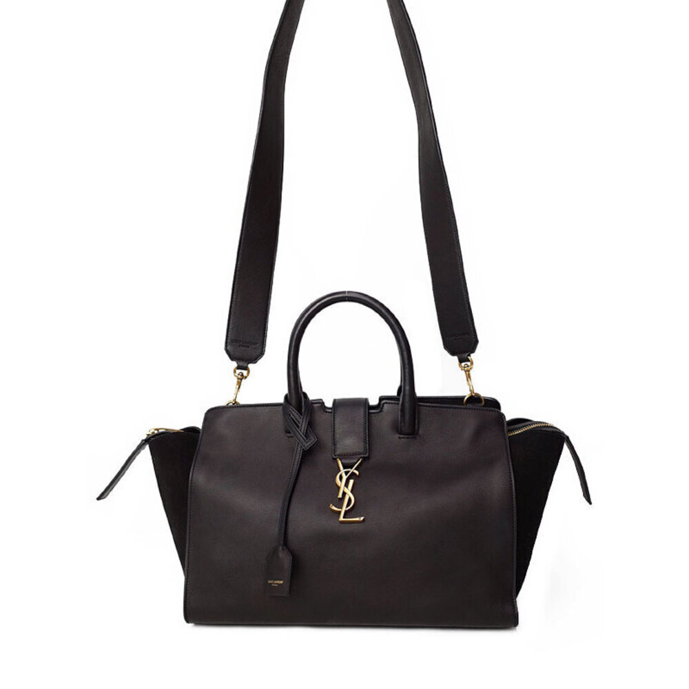Saint Laurent Monogram Downtown Cabas bag black calf leather
